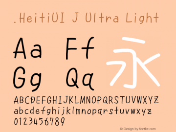 .HeitiUI J Ultra Light 9.0d9e3 Font Sample