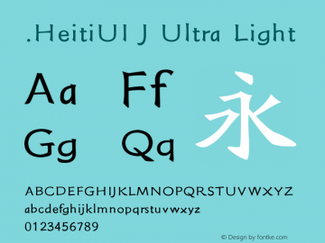 .HeitiUI J Ultra Light 10.0d4e2 Font Sample