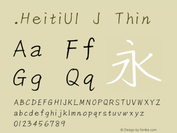 .HeitiUI J Thin 10.0d4e2图片样张