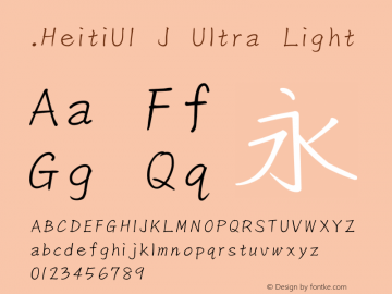 .HeitiUI J Ultra Light 10.0d4e2 Font Sample