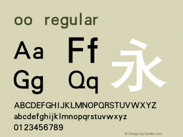 oo regular 3.00 Font Sample