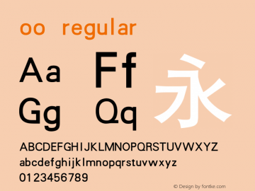 oo regular 3.00 Font Sample