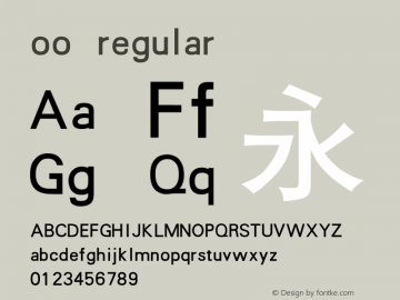 oo regular 3.00 Font Sample