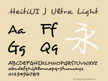 .HeitiUI J Ultra Light 10.0d4e2 Font Sample