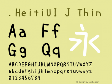 .HeitiUI J Thin 10.0d4e2 Font Sample