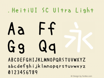 .HeitiUI SC Ultra Light 10.0d4e2图片样张