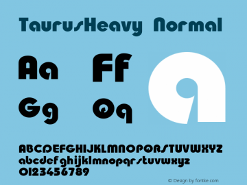 TaurusHeavy Normal 001.003 Font Sample