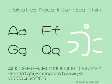 .Helvetica Neue Interface Thin 10.0d35e1图片样张