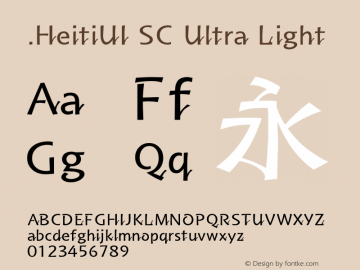 .HeitiUI SC Ultra Light 10.0d4e2图片样张