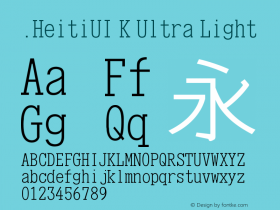 .HeitiUI K Ultra Light 9.0d9e4图片样张