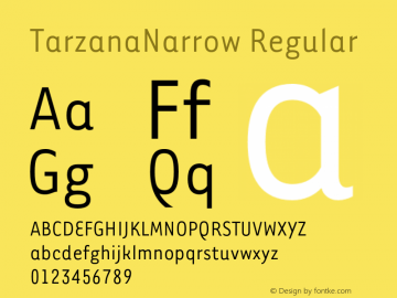 TarzanaNarrow Regular 001.000 Font Sample