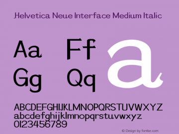 .Helvetica Neue Interface Medium Italic 10.0d35e1图片样张