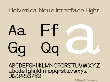 .Helvetica Neue Interface Light 10.0d35e1图片样张