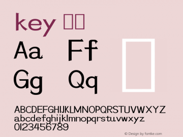 key 粗体 Version 1.00 January 17, 2014, initial release Font Sample