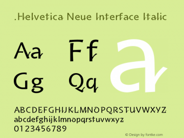 .Helvetica Neue Interface Italic 10.0d35e1图片样张