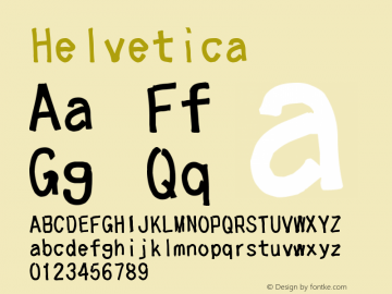 Helvetica 细斜体 9.0d4e1 Font Sample