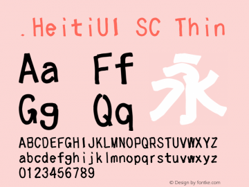 .HeitiUI SC Thin 10.0d4e2 Font Sample