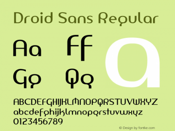 Droid Sans Regular Version 1.00 build 114图片样张