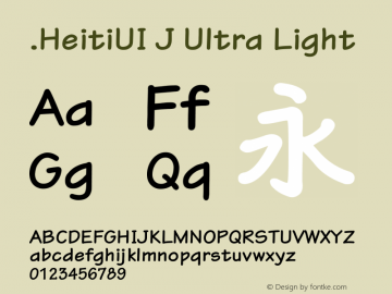 .HeitiUI J Ultra Light 10.0d4e2图片样张