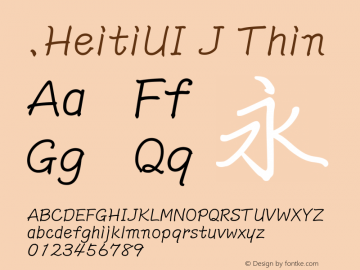 .HeitiUI J Thin 10.0d4e2 Font Sample