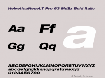 HelveticaNeueLT Pro 63 MdEx Bold Italic Version 1.000;PS 001.000;Core 1.0.38 Font Sample