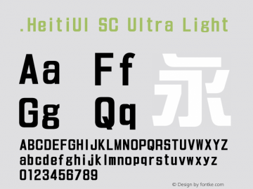 .HeitiUI SC Ultra Light 10.0d4e2图片样张