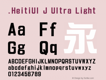 .HeitiUI J Ultra Light 10.0d4e2图片样张