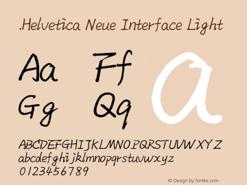 .Helvetica Neue Interface Light 10.0d35e1图片样张