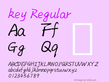 key Regular Version 1.00 January 17, 2014, initial release Font Sample