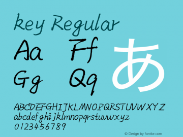 key Regular Version 1.00 January 17, 2014, initial release Font Sample