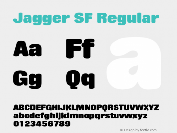 Jagger SF Regular Altsys Fontographer 3.5  31.01.1994图片样张