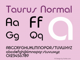 Taurus Normal 003.001 For Windows 95 (Adapted - Kubah Andrei) Font Sample