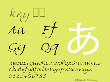 key 粗体 Version 1.00 January 17, 2014, initial release Font Sample