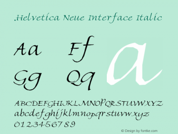 .Helvetica Neue Interface Italic 10.0d35e1图片样张