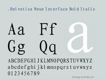 .Helvetica Neue Interface Bold Italic 10.0d35e1图片样张