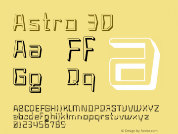 Astro 3D Version 1.000 Font Sample