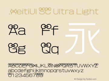 .HeitiUI SC Ultra Light 10.0d4e2图片样张