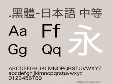 .黑体-日本语 中等 9.0d4e1 Font Sample