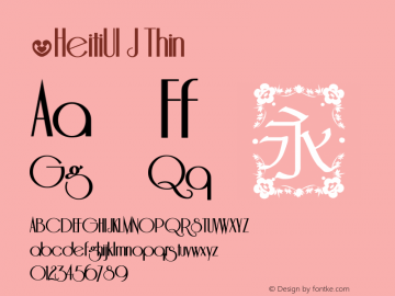 .HeitiUI J Thin 10.0d4e2 Font Sample