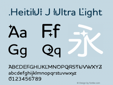 .HeitiUI J Ultra Light 10.0d4e2 Font Sample