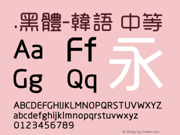 .黑体-韩语 中等 9.0d4e1 Font Sample