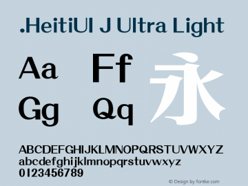 .HeitiUI J Ultra Light 10.0d4e2图片样张