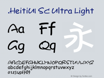 .HeitiUI SC Ultra Light 10.0d4e2图片样张