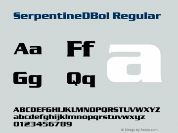 SerpentineDBol Regular Version 001.005 Font Sample