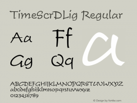 TimeScrDLig Regular Version 001.005 Font Sample