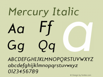 Mercury Italic Version 001.000图片样张