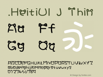 .HeitiUI J Thin 10.0d4e2 Font Sample