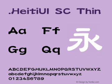 .HeitiUI SC Thin 10.0d4e2图片样张
