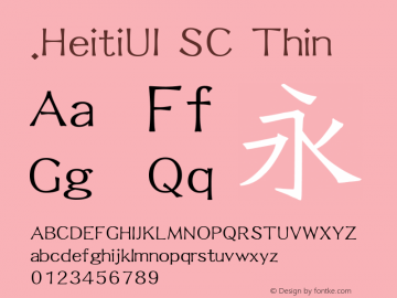 .HeitiUI SC Thin 10.0d4e2图片样张