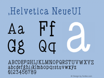 .Helvetica NeueUI 斜体 10.0d35e1 Font Sample